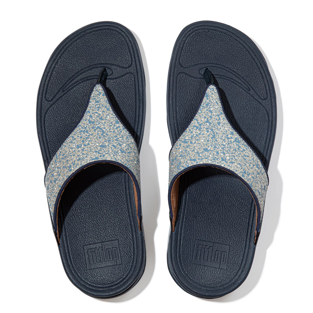 Fitflop Womens Sandals - Lulu Shimmer Toe-post - Navy - 367-YQCAIO